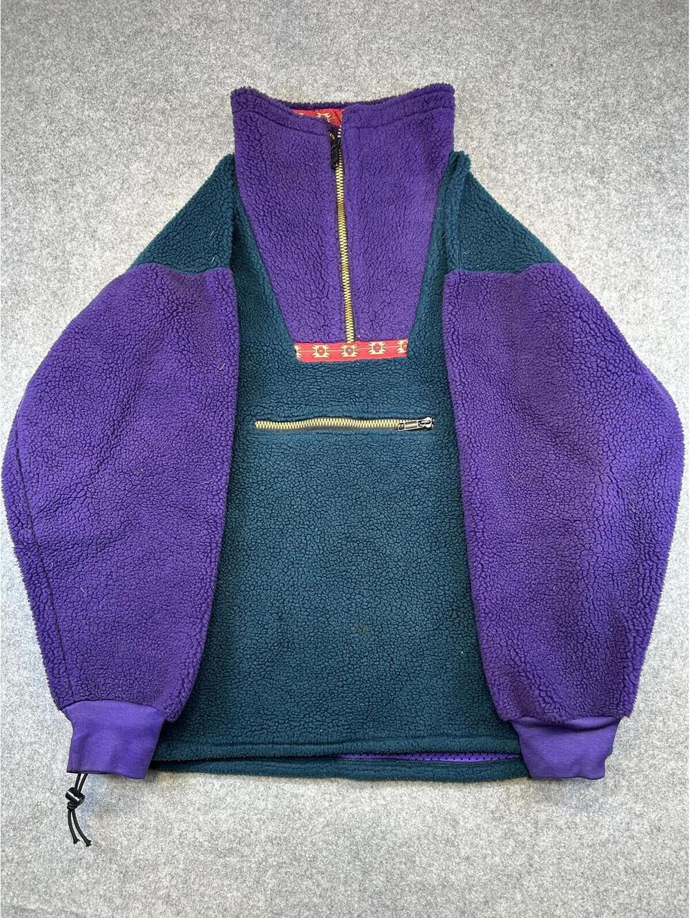 Vintage Color Block Fleece Pullover Mens L Horsewarm USA Gorpcore Outdoors Retro